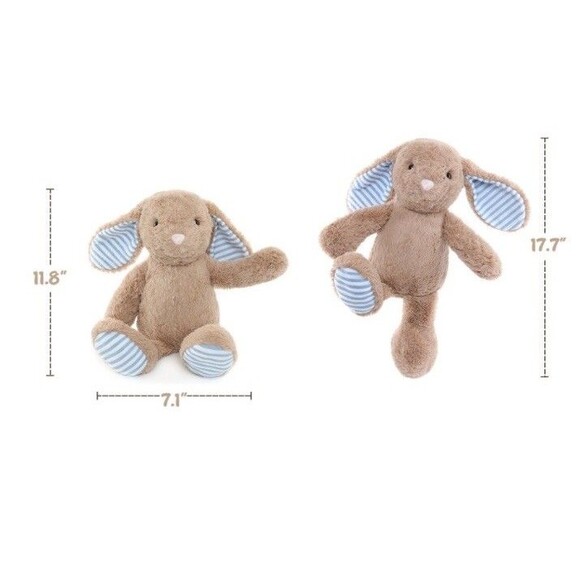 Weigedu Rabbit Bunny Stuffed Animal Plush Toys Kids Adults Soft Tan Blue 17" New - Picture 12 of 15
